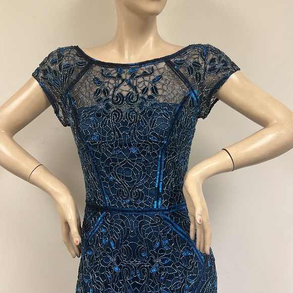 Brand new Theia cap sleeves beaded below the knee  dress - Picture 11 of 14